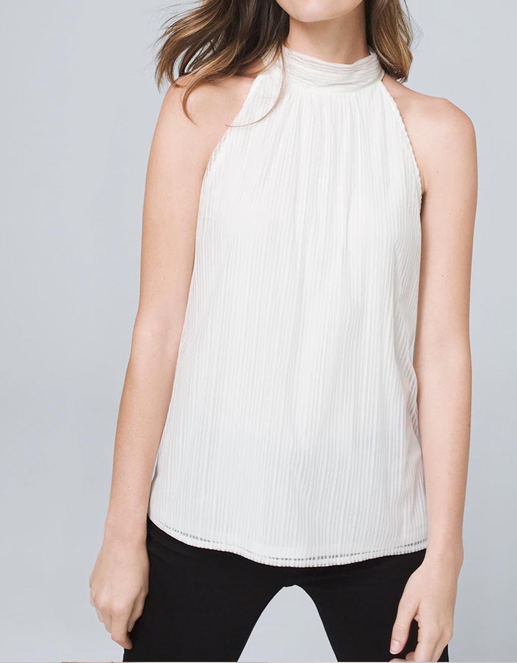 White Linen Blend Shift Dress